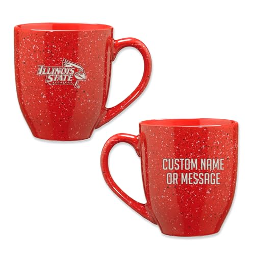 Image of Rico Industries NCAA Illinois State Redbirds Red Personalized 16 oz Team Color Laser Engraved Speckled Ceramic Coffee Mug