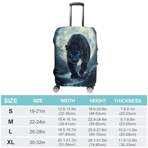 Full Moon Leopard with Blue Eyes Luggage Covers Washable Travel Suitcase Cover Elastic Baggage Protector2