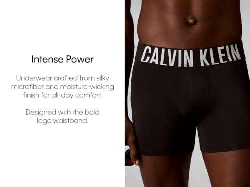 Calvin Klein Herren Intense Power 3er-Pack Low Rise Trunk, Aqua Bar, Schwarz, Brisk Blue, X-Large – Ansicht 4