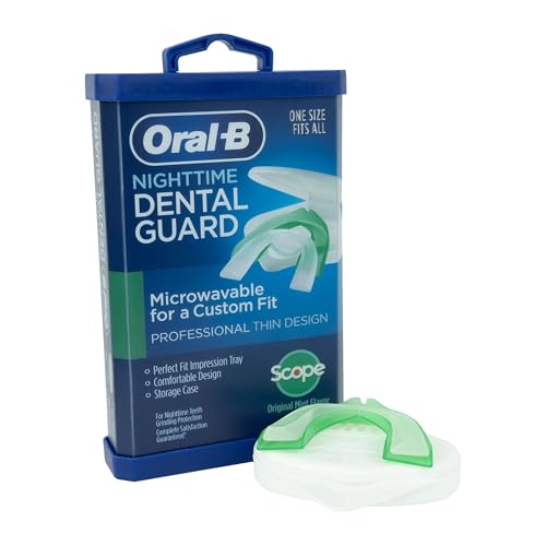 Oral-B Mouth Guard for Grinding Teeth at Night - Nighttime Dental Guard – Moldable Night Guard with Scope Mint Flavor – Less Than 3-Minutes for Custom Teeth Protection