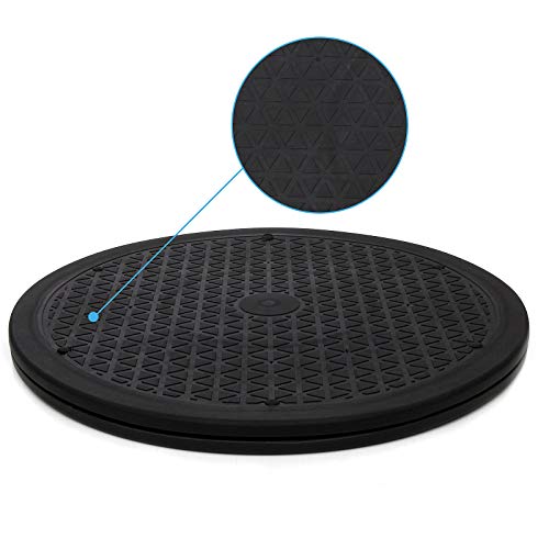 Funshion Lazy Susan 12 Inch Art Turntable For Painting, Heavy Duty Rotating Swivel With Steel Ball Bearings Stand For Monitor, Tv, Potted Plants, Art Turntable(2Pcs, Black) #TOP3