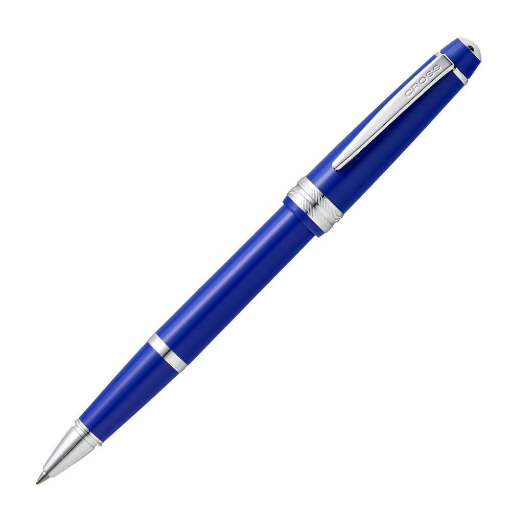 CROSSBailey Light Refillable Click-Off Cap Plastic Ballpoint Pen with Resin Finish, Medium Ballpoint, Blue Cartridge, 1 Pack, Polished Blue