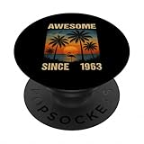 Photo Gallery awesome since 1963 62° compleanno fenicottero tropicale palma popsockets popgrip adesivo Photo Gallery awesome since 1963 62° compleanno fenicottero tropicale palma popsockets popgrip adesivo