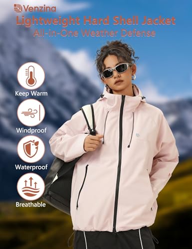 Image of Venzina Women's 3-in-1 Thermal Jacket I Windproof & Water-Resistant Graphene Heating Winter CoatFleece-Lined Jacket for Hiking, Camping, Skiing & Daily CommuteFashion-Forward Outdoor Wear