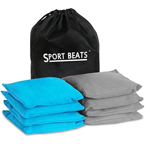 SPORT BEATS Cornhole Bags Set of 8 Regulation Weight & Size Corn Hole Bags Bean Bags for Cornhole Game Includes Carry Case Cover