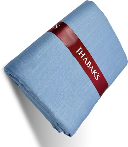 Image of JHABAK'S Men's 100% Pure Cotton Unstitched 1.7 Meters Shirt Piece - 3.25 Meters Suit Fabric Set with Cufflinks (Multicolour, All Weather Fabric, Attractive Box)