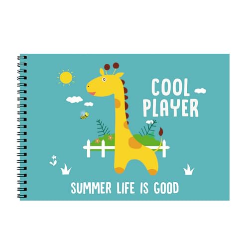 JOBAODAN Cuaderno de Bocetos para Niños, Bloc de Dibujo A4 Bloc de Dibujo Encuadernado en Espiral Papel Duradero Sin ácido para Dibujar o Garabatear, Grandes Regalos para Niños,Ciervo