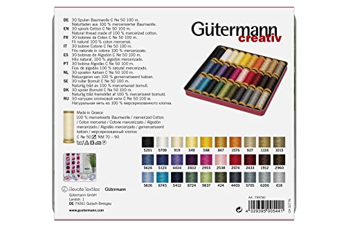 Gütermann Cotton Box fil coton Ne 50 pour machine à coudre et patchwork - 4