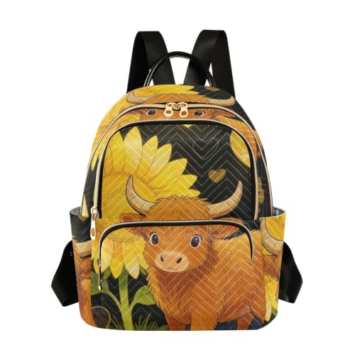 Sac à dos Wudan en polyester S-M léger avec motif de vache champêtre