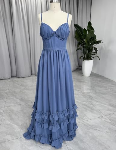 V Neck Bridesmaid Dresses for Wedding Spaghetti Straps Formal Dresses for Women Split Evening Dresses Long4