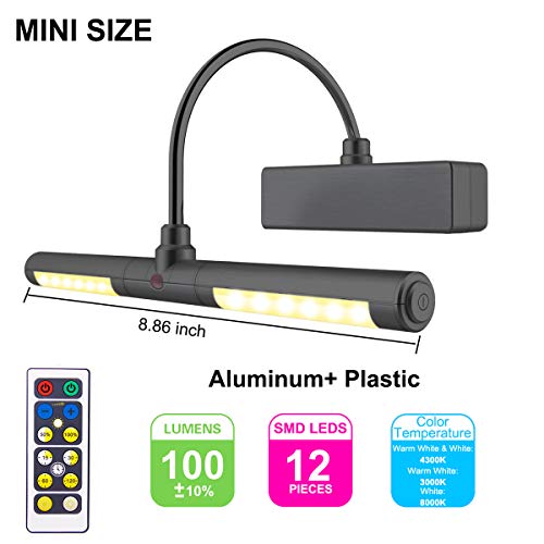 LUXSWAY Battery Operated Picture Light,Wireless Remote Painting Light,3 Modes Dimmable Art Display Light,180