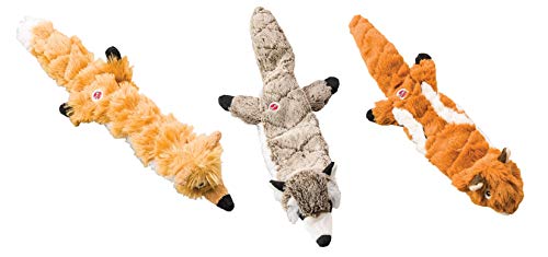 Ethical Pets Big Skinneeez Extreme Stuffingless Dog Toy Bundle: Ardilla y Mapache Cover