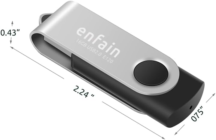 [Not 128GB ] Enfain 128MB USB Flash Drive 10-Pack with Labels & Swivel Caps | Bulk Thumb Drives for Small File Storage