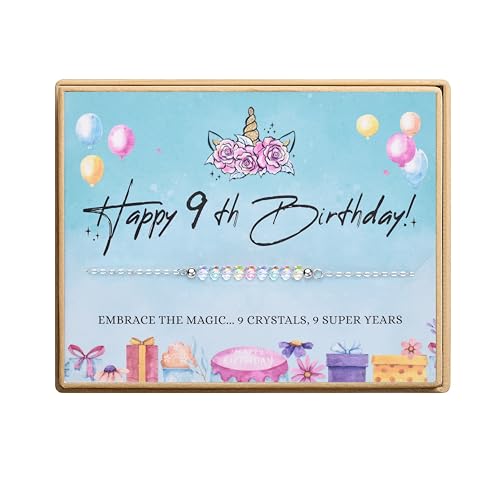 KGBNCIE Happy Birthday Bracelet Gift for Teen Girls,Crystal Beads Bracelet Gifts for 10 Year Old Girl Birthday Jewelry