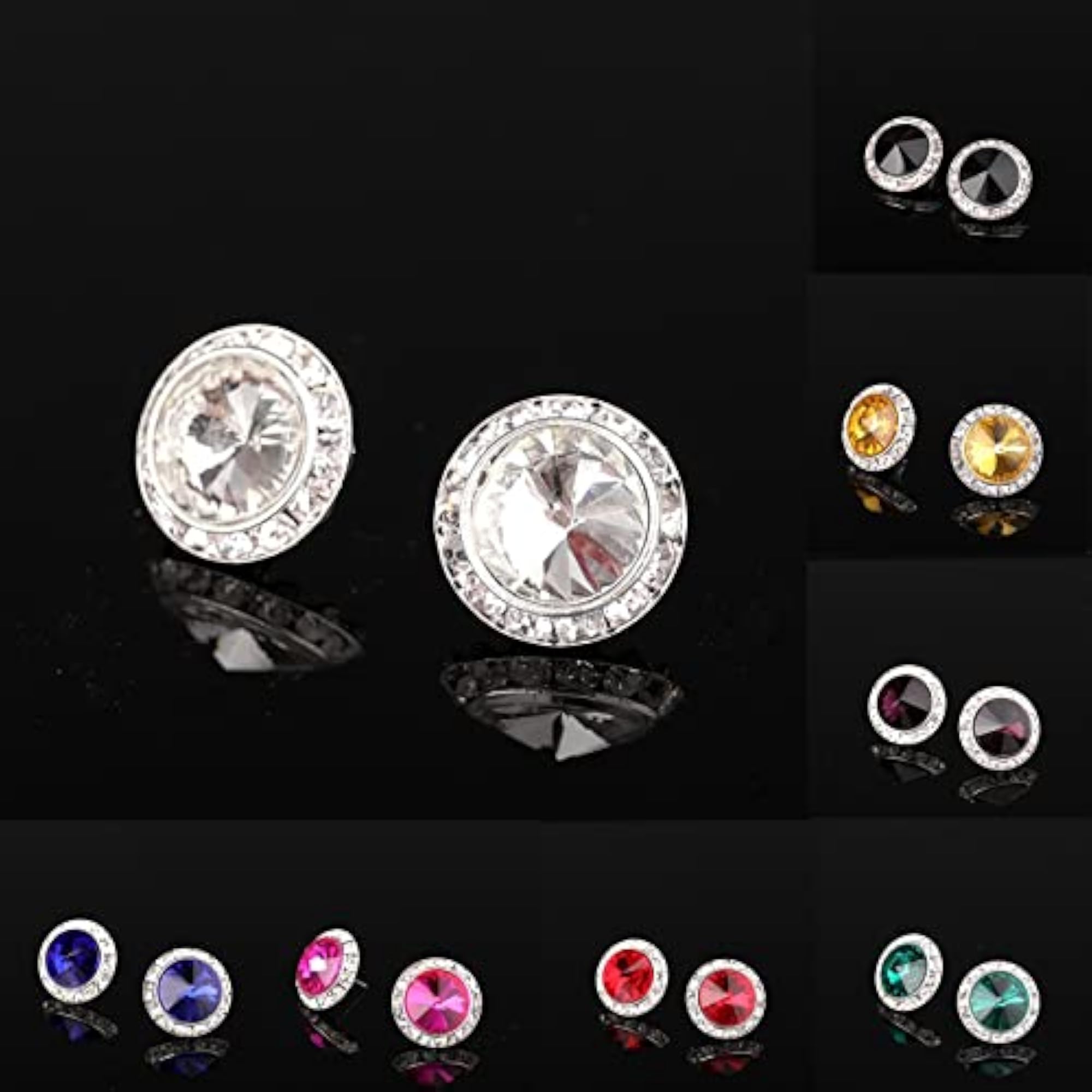 Women's Classic Crystal Stud Earrings for Weddings
