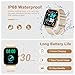 Smart Watch for Men Women Compatible with iPhone Samsung Android Phone 1.69 inch Full Touch Screen IP68 Waterproof Bluetooh Fitness Tracker Heart Rate/Sleep Monitor (Gold)