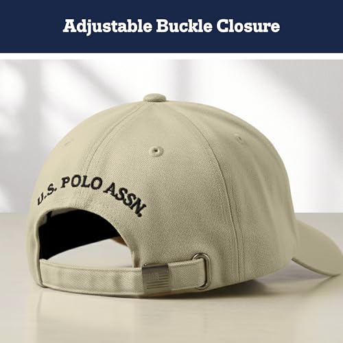 Image of U.S. Polo Assn. Small Pony Logo Baseball Hat, Adjustable Cap Khaki