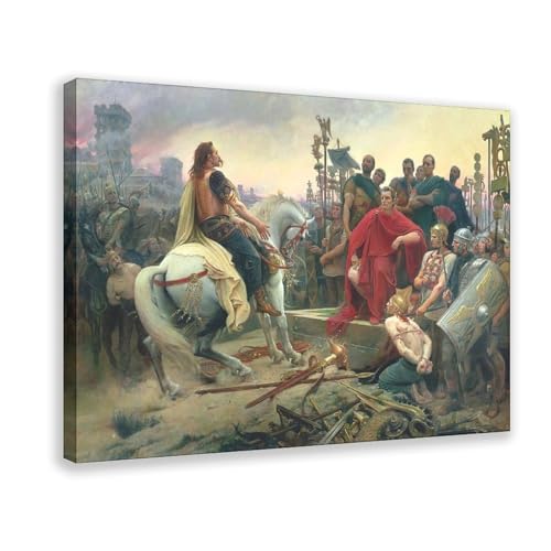 Impression sur toile Vercingetorix 20x30 cm tableau histoire jules cesar pour bureau