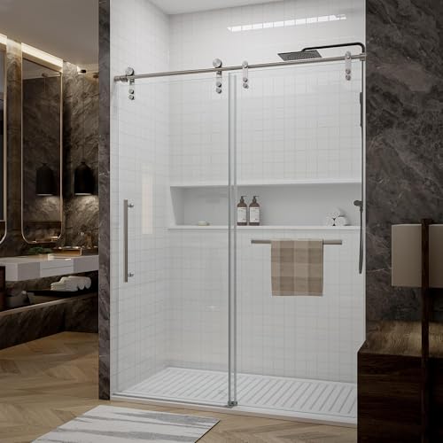 Kullavik Frameless Sliding Shower Door 56-60" W x 76" H,Glass