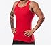 2 Pack Men's G-Unit Style Tank Tops Square Cut Muscle Rib A-Shirts (M, Red)