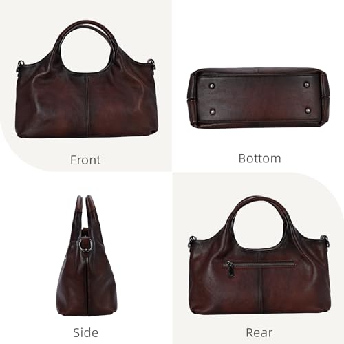 Image of Iswee Soft Leather Purse for Women Satchel Handbags Crossbody Shoulder Bag | Genuine Leather Top Handle Bag Designer Hobo Medium Size Pocketbooks Luxury Classy Bag
