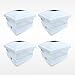 5x5 Solar LED White Square Post Deck Cap PVC HIGUNE Outdoor Lights for Garden Patio Fence Pathway Landscape Lamp (4-Pack)