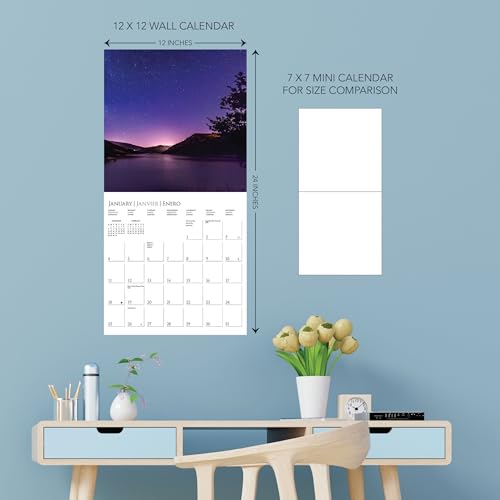 Graphique 2026 Stargazing Wall Calendar | 12” x 12” | Thick Paper | Home & Office Organizer | Large Monthly Grid | 3 Languages & Marked Holidays | 4 Month Preview Page for 2027