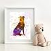 QAZEDC Peinture décorative Aquarelle Yorkshire Terrier Chien Affiche Imprime Chihuahua Beauceron Art Toile Peinture Chien de Berger Catalan Mur Photo Décor 60x80cm