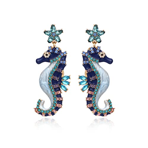 Seahorse Earrings For Women, Cute Fish Seahorse Earrings For Girls, Starfish Seahorse Dangle Earrings Hypoallergenic, Star Sea Horse Bohemian Drop Earrings, Beach Ocean Seahorse Earrings Studs, Seahorse Jewelry Gifts Funny Earrings #TOP2