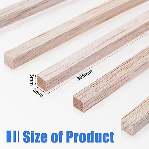 Balsa Wood Sticks 1/8 X 1/8 X 12 Inch Hardwood Square Dowels Unfinished Wooden Strips For Diy Molding Crafts Projects Making (150 Pieces) #TOP1