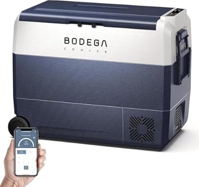 BODEGACOOLER 12 Volt Car Refrigerator, 64Quart (60L) Car Fridge Single Zone, 12V Portable Freezer APP Control, RV Car Cooler -4?-68? 12/24V DC 100-240V AC for Outdoor Camping Travel Vehicles Home Use
