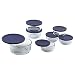 Pyrex 1118988 14-Piece Simply Store with Blue Covers, Clear