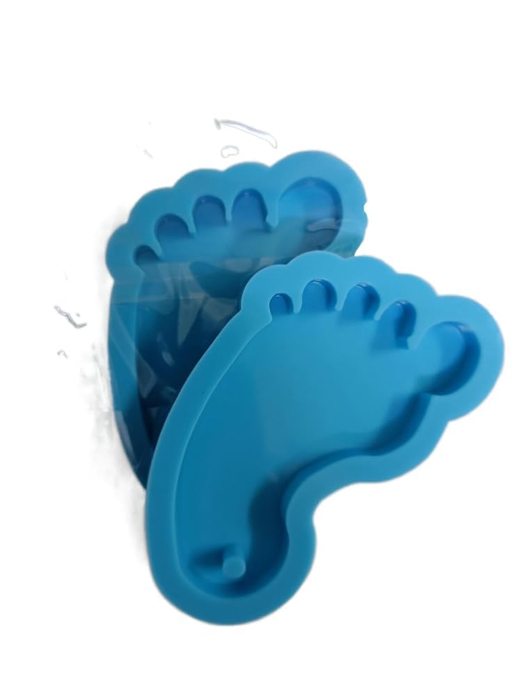 EnaMeena 2 Pack Baby Foot Silicone Resin Keychain Mold Features an Adorable Foot Design Perfect for Creating epoxy Resin Jewelry and Keychains. Ideal for DIY Crafts, it Makes a Great Gift Option! 2
