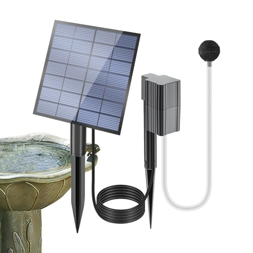 Aireador Solar Para Estanques: Aireador Eficiente Para Exteriores Con Burbujeador De Flujo Ajustable, Refuerzo De Oxígeno Silencioso Para Estanques Koi, Peceras, Jardinería Con Agua Hidropónica | Oxig