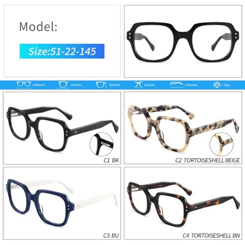 Men Glasses Frame Retro Eyeglasses Vintage Acetate Eyewear4