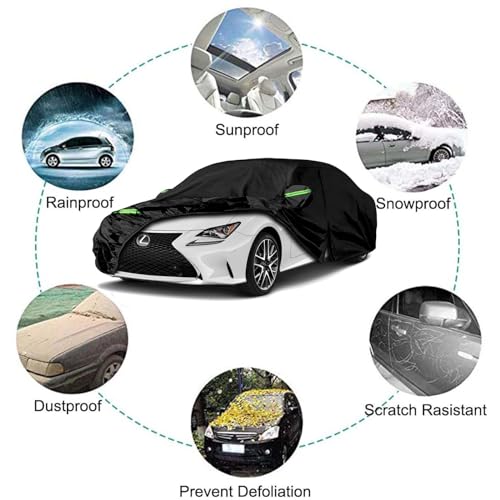 Image of Car Cover Compatible with Lexus IS250 IS250C IS300 IS350 2005-2025, 6-Layers 210T Windproof All Weather Waterproof UV Sun Protection Snow Dust Storm Resistant with Straps Outdoor Covers