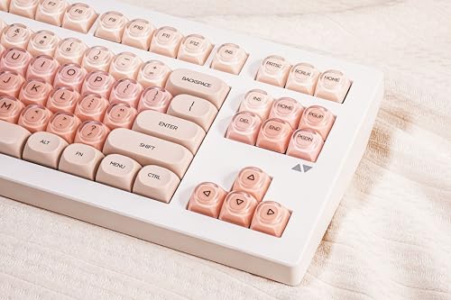 Image of ZORNHER CG870 Foundation Mechanical Keyboard,80% Pink Creamy Keyboard Wireless,Gaming Keyboard Cute,Jelly MOA Profile Round Keycaps,Creamy Sounding Linear Switches,PC Gaming
