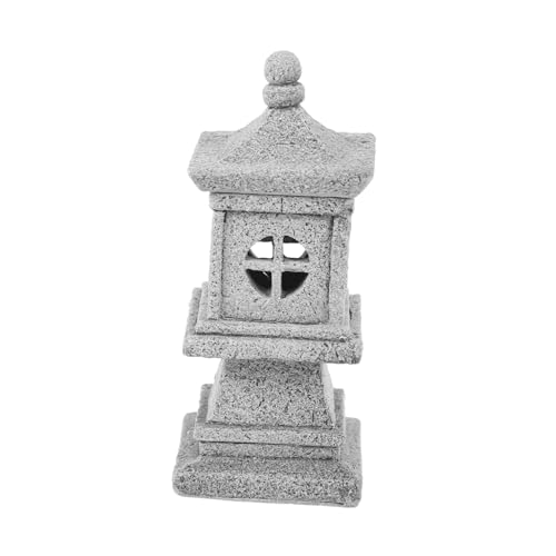 VALICLUD Miniature Japanese Pagoda Stone Lantern with Removable Top for Garden and Bonsai Decoration Outdoor Ornament for Zen and Aquarium Settings Sandstone Figurine Tranquil Ambiance