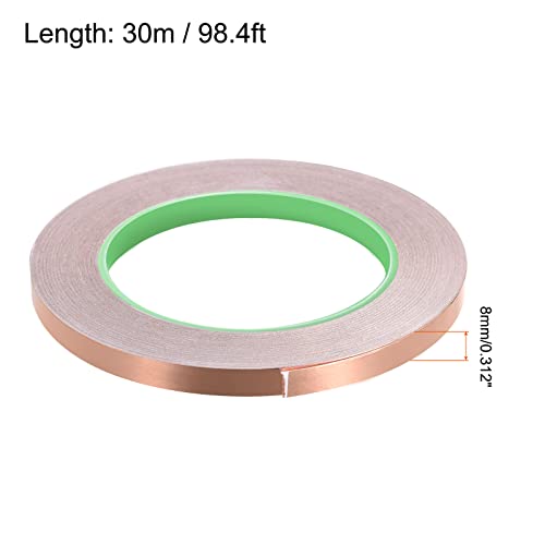 Image of Copper Foil Tape Conductive Adhesive Double Sided, [for EMI Shielding, Stained Glass, Paper Circuits, Grounding] - 5 /16 inch /98ft /2 Roll