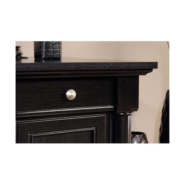 Bowery hill l shape home office executive desk with large drawers letter size hanging file drawer and cpu tower in wind oak finish  urban country home decor