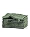 Produktbild myHomery Waschlappen - Waschhandschuh aus Baumwolle Made IN EU - 10er-Set Wasch Lappen - Waschtuch für Gesicht und Körper - Lappen zum Waschen für Badezimmer und Dusche Moosgrün | 10er-Set