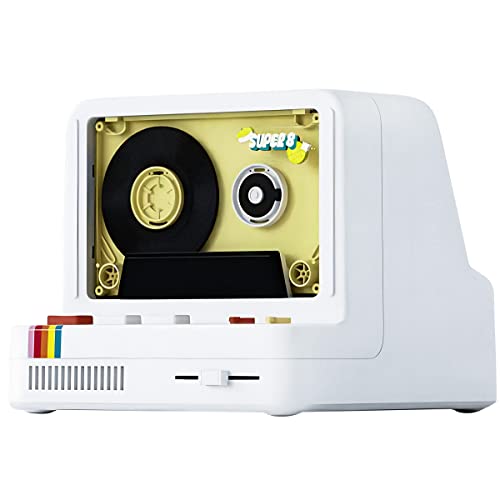 X20 Retro Bluetooth Speaker with Vinyl Record Look, Hi-Fi Stereo Sound, 5 Light Modes, Scent Pad Slot, BT 5.0/AUX/TF Card Support, Vintage Home Music Player, 4 Stickers Included (White)