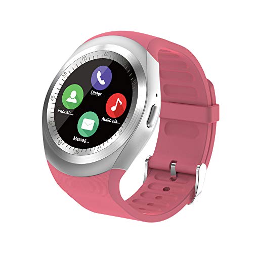 Tipmant Reloj Inteligente Mujer Hombre SN05 Smartwatch Pantalla t�ctil con Ranura para Tarjeta SIM Pod�metro Moviles Baratos y Buenos Pulsera de Actividad para Android Xiaomi Samsung Huawei (Rosa)
