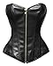 Produktbild Bslingerie® Kunstleder Leder - Optik Reißverschluss Bustier Korsett Corsage (3XL, schwarz)