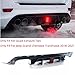 Rear Bumper Diffuser 3Pcs Compatible with Jeep Grand Cherokee Trackhawk 2018-2021 with W/LED Brake Light Rear Lower Bumper Lip Diffuser Spoiler ABS Plastic (Glossy Black)