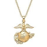 Palm Beach Jewelry Yellow Gold-Plated Army Airforce Navy or Marine Pendant with 20 inch Chain