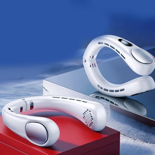 Ventilador de cuello refrescante USB recargable con velocidad ajustable portátil 4