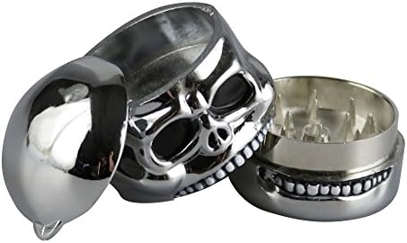 Chrome Skull Herb Grinder with Storage Compartment #8 (1) by Unknown