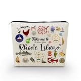 YULUENZE Take Me To Rhode Island Print Canvas Cosmetic Bag