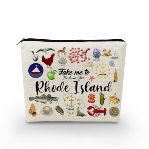 YULUENZE Take Me To Rhode Island Print Canvas Cosmetic Bag